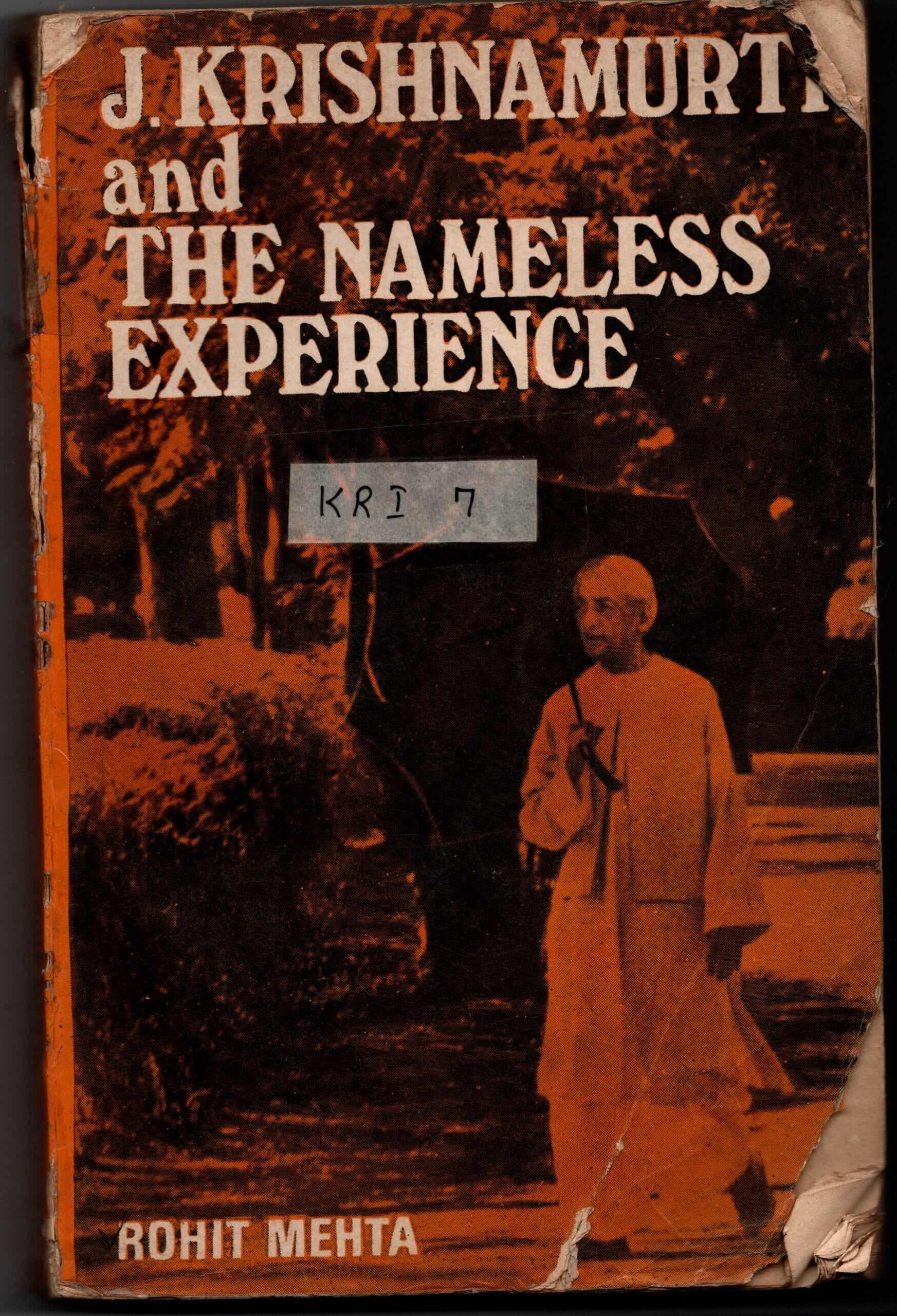 j krishnamurthy and the nameless experience